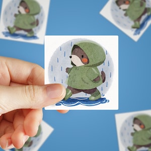 Rainy Day Mole Sticker | Cute Waterproof Vinyl Decal for Laptops, Water Bottles, Phone Cases | Scratch-Resistant & Dishwasher-Safe |