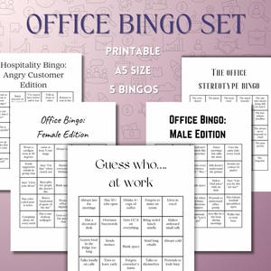Funny Office Bingo Cards Printable For Company Anniversary Bingo for office party Team Building Work Fun for adult stress relief game
