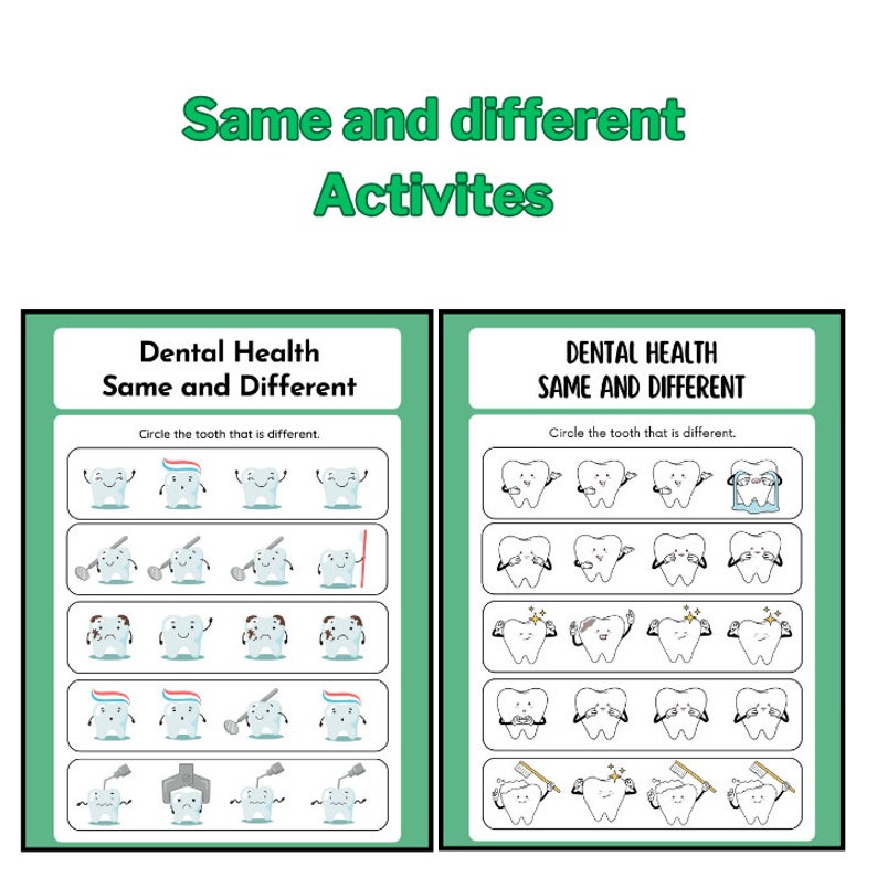 Dental Health Activities for Preschool I Printable Worksheets I Dental Activites image 3