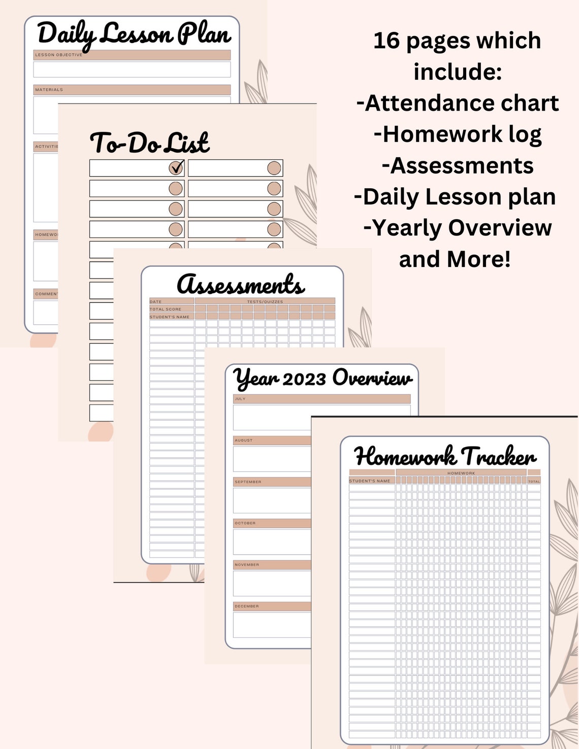Ultimate Teacher Record Book 2023 2024 Printable Worksheets Etsy