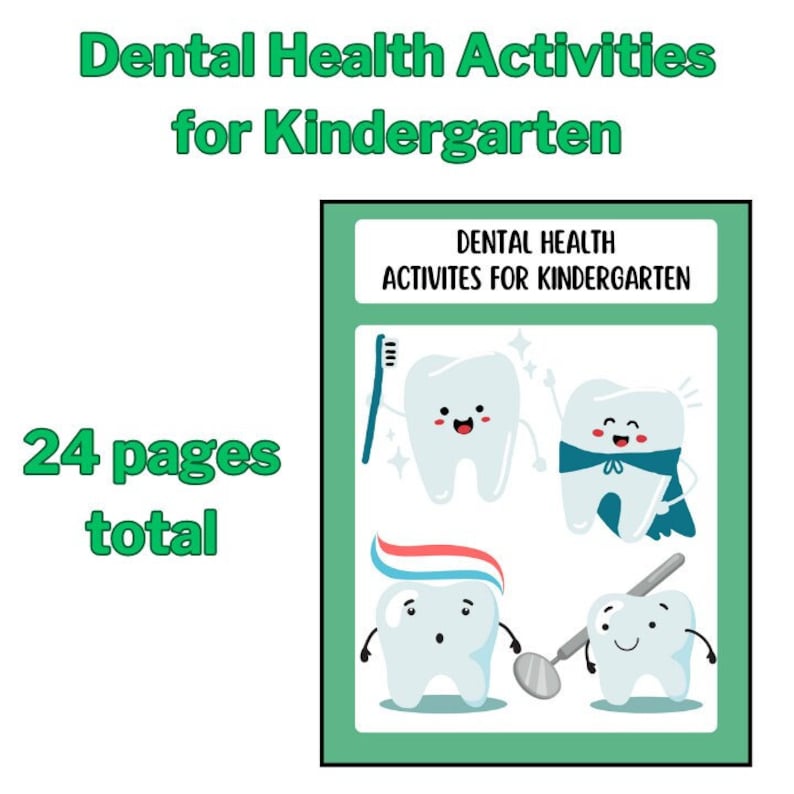 Dental Health Activities for Preschool I Printable Worksheets I Dental Activites image 1