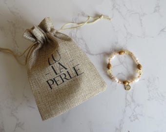 Zartes Perlen Armband |Beaded Armband |Perlen Holz Armband | Buchstaben Armband