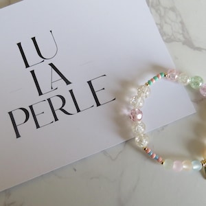 Dainty beaded Bracelet |Custom beaded bracelet |Beaded initial Bracelet |pastel initial Bracelet |Pearl Letter bracelet | Initial Bracelet