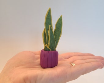 Miniature polymer clay Snake Plant