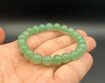 Green Aventurine Bracelet: Handmade Minimalist Gemstone Jewelry, 8mm natural gemstone