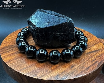 Handmade Black Obsidian Bracelet: Minimalist Protection Gemstone, 10mm beaded