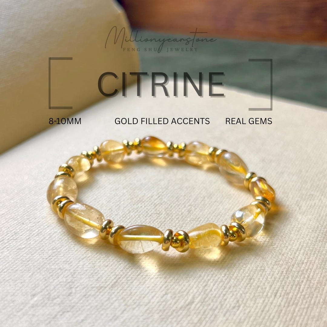 Handmade Citrine Bracelet Gold Accents Natural Stone Jewelry Etsy Handmade Citrine Bracelet Gold Accents Natural Stone Jewelry Etsy