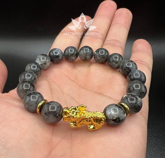 ラブラドライト Φ12.0~12.5 ラブラドライト 貔貅ビーズ ブレスレット