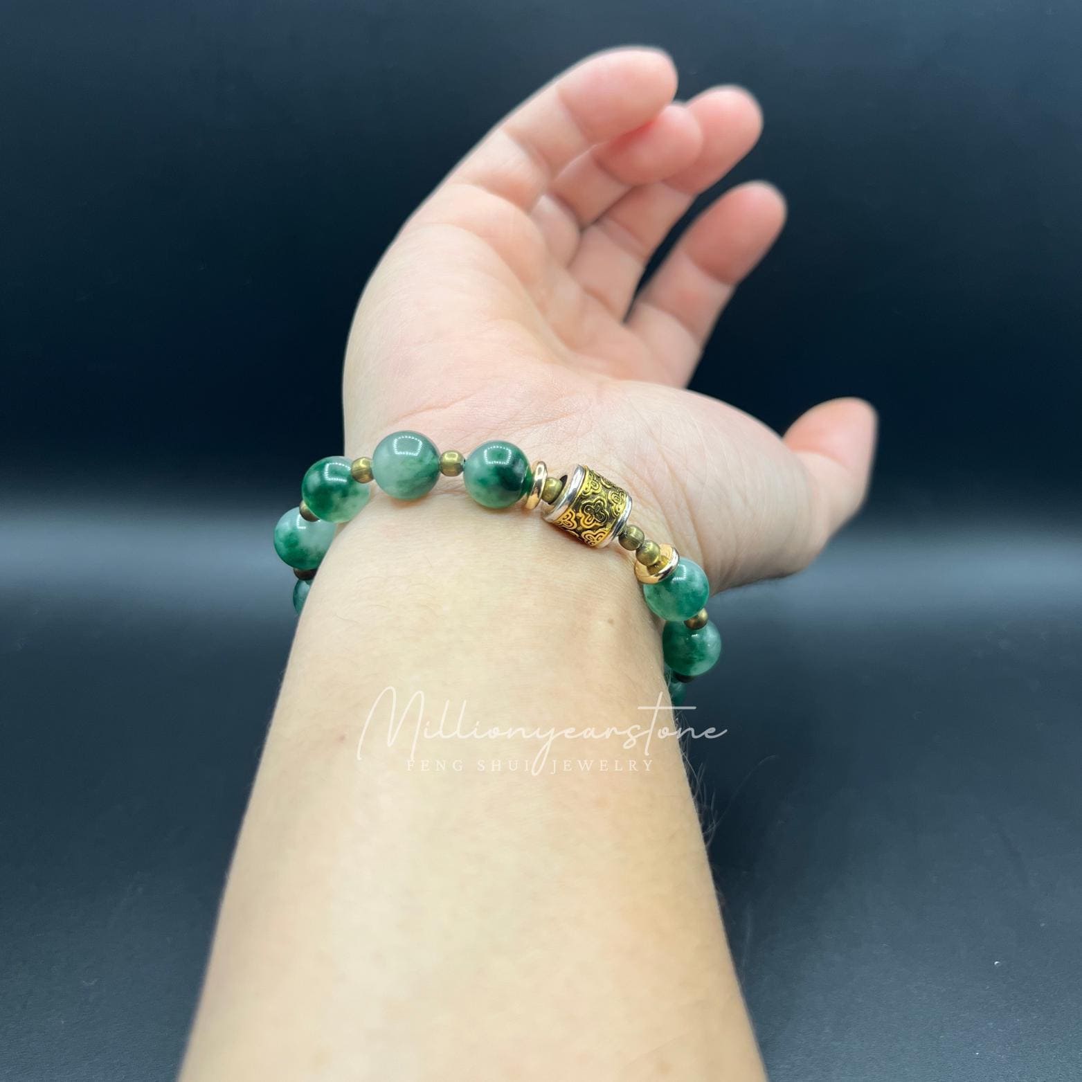 Bracelet Perles De Jade De Taïwan 10mm - Fait Main Sur Mesure (environ 19cm) - Neuf