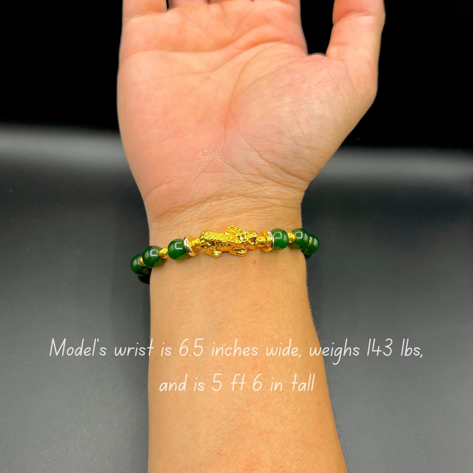 Fengshui - Braccialetti in vera giada verde naturale, braccialetto con