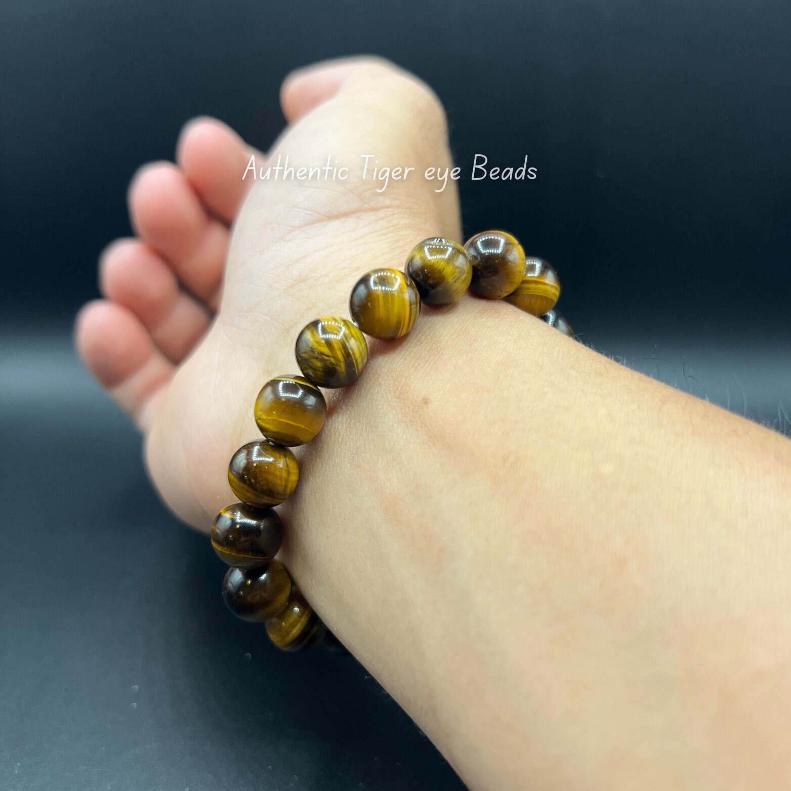 Natural Tiger Eye Gemstone Bracelet – Unisex Elastic Stretch Bead – 6/8/10mm Round – Handmade, Nickel-Free, Multicolor