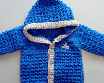 Suéter de punto, para niños pequeños y bebés, cárdigan de lana, hecho a mano, todas las estaciones, regalo para bebés, sudadera con capucha de punto cálido