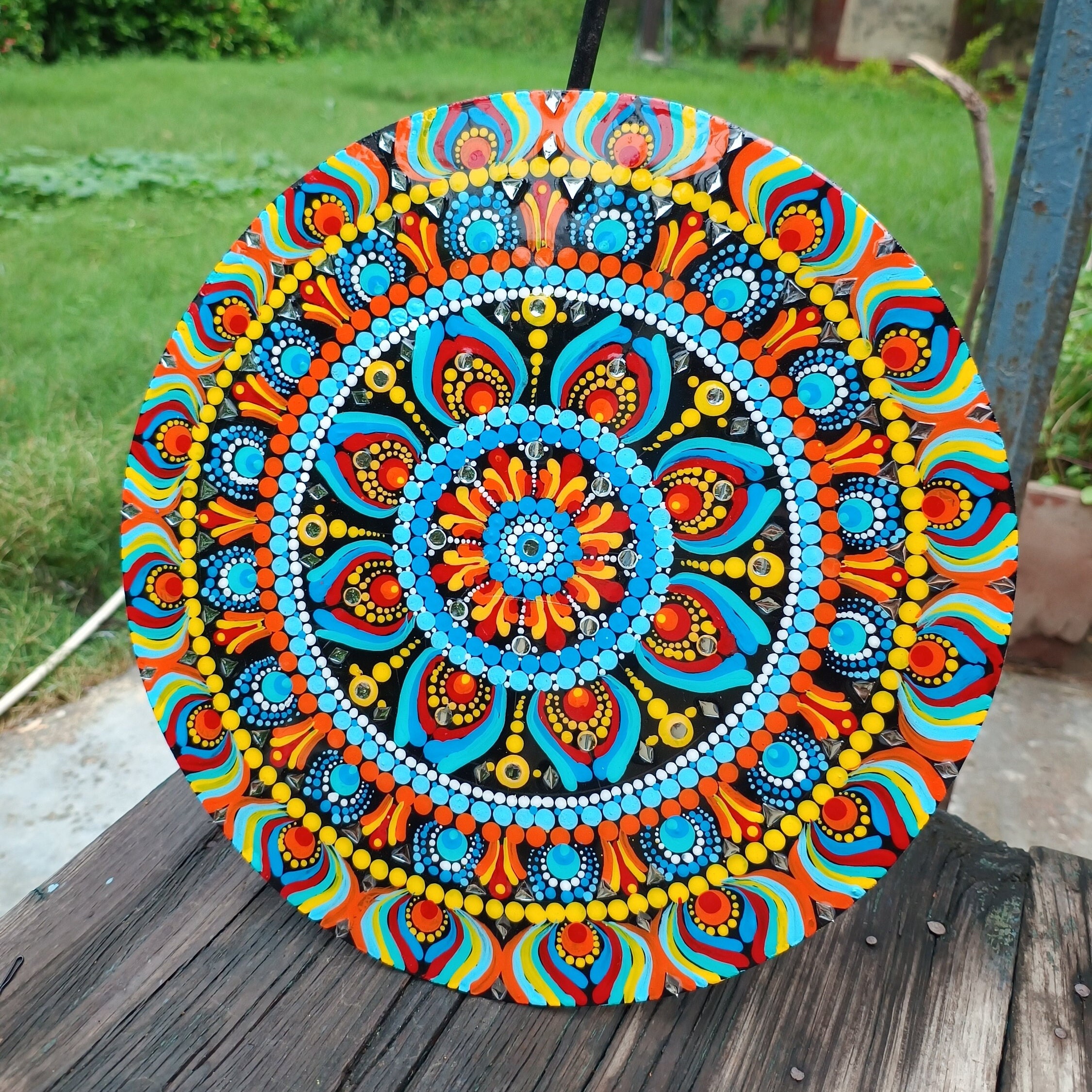 DIY Garden Mandala Art Made From Paper Plate Holders - Crafting