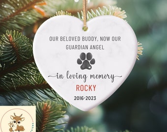 Custom Pet Bereavement Ornament Gift, Pet Remembrance Gift for Memorial Keepsake, In Loving Memory Sympathy Ornament Present, Memorial Gift