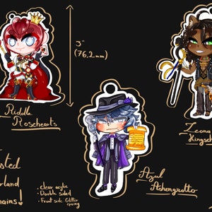Twisted wonderland Riddle,Leona, and Azul keychains
