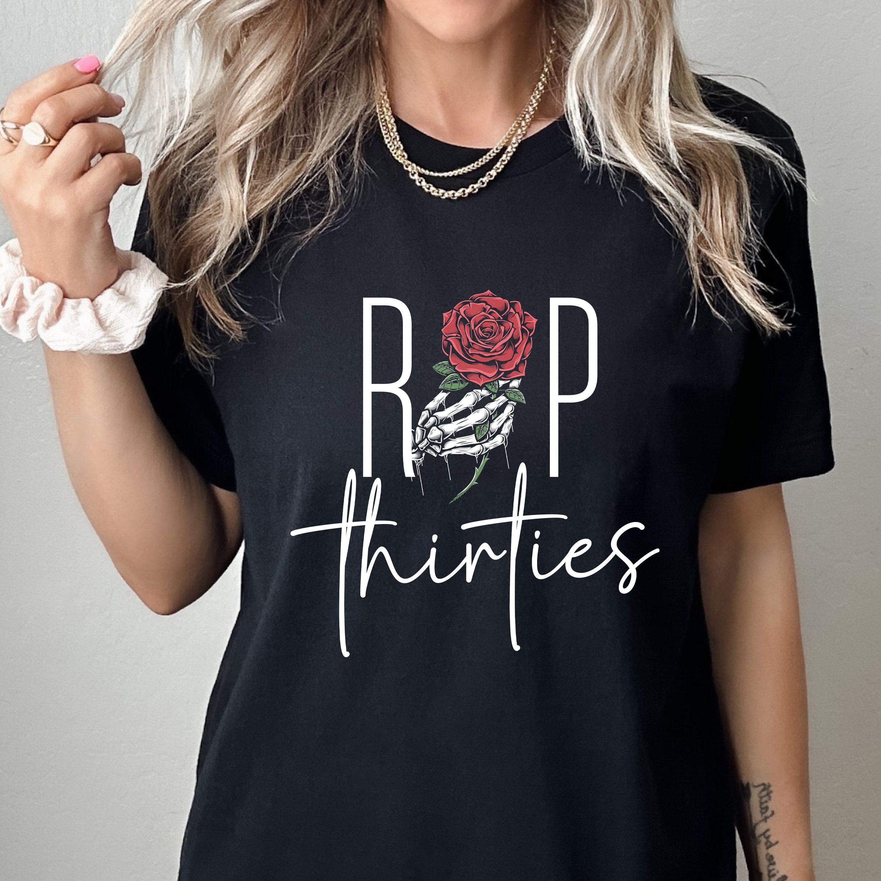 Ripper With Roses Rip 30s Shirt, Rip Thirties Shirt, Funeral to My 30s, 40th Birthday ...
