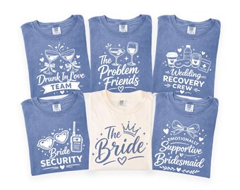 Funny Bridal Party Shirts Bachelorette Party Matching Tees Bride Squad Shirts Bridesmaid Weekend Bach Trip Group Outfits