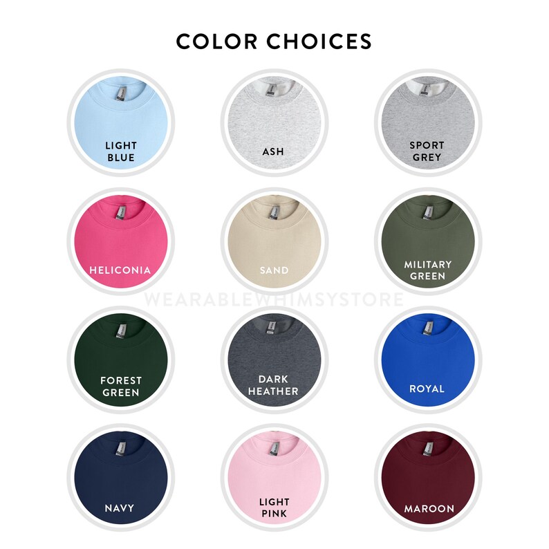 the color choices for a t - shirt