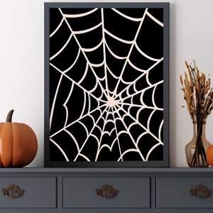 Spiderweb Halloween Print: Spooky Modern Wall Art (Digital Download)