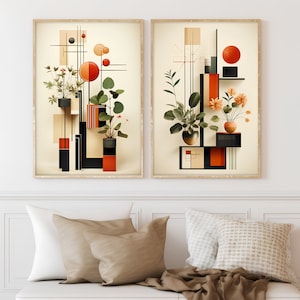 Mid-Century Modern Plant Print Set: Botanical Wall Art (Digital Download)