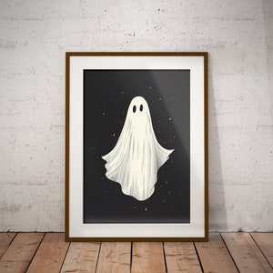 Halloween Ghost Print, Halloween Poster, Spooky Wall Art, Ghost Picture, Vintage Halloween Decor, Dark Art, Printable Poster, Ghost Artwork image 4