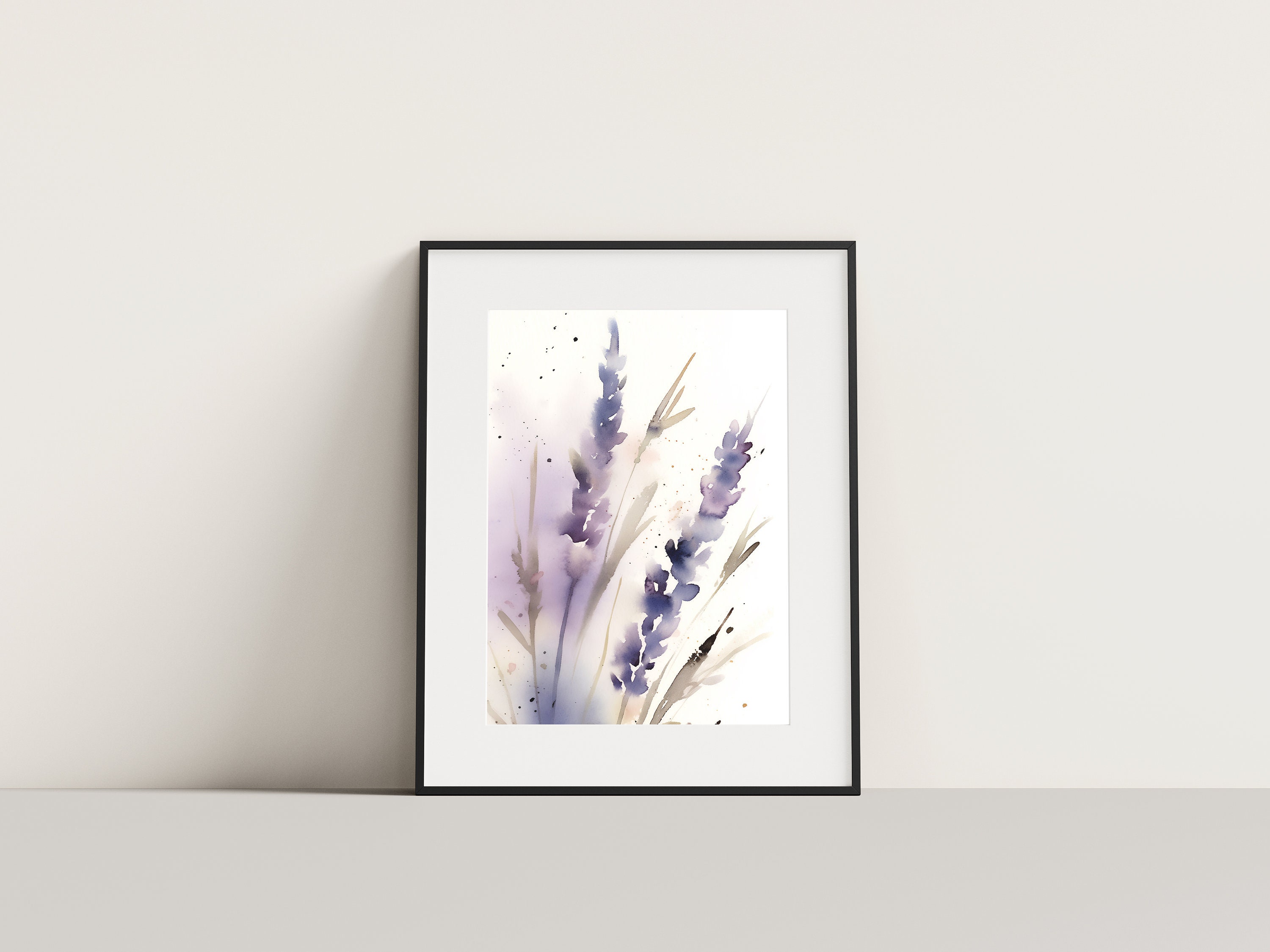 Lavender Watercolor Flowers Art Print Floral Decor Printable - Etsy