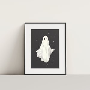 Halloween Ghost Print, Halloween Poster, Spooky Wall Art, Ghost Picture, Vintage Halloween Decor, Dark Art, Printable Poster, Ghost Artwork image 5