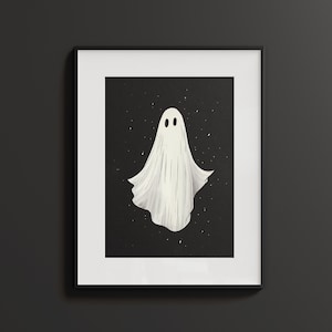 Halloween Ghost Print, Halloween Poster, Spooky Wall Art, Ghost Picture, Vintage Halloween Decor, Dark Art, Printable Poster, Ghost Artwork image 6