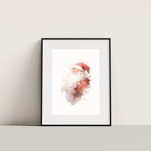 Santa Christmas Print, Christmas Watercolor Print, Christmas Printable ...