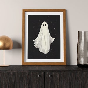 Halloween Ghost Print, Halloween Poster, Spooky Wall Art, Ghost Picture, Vintage Halloween Decor, Dark Art, Printable Poster, Ghost Artwork image 7