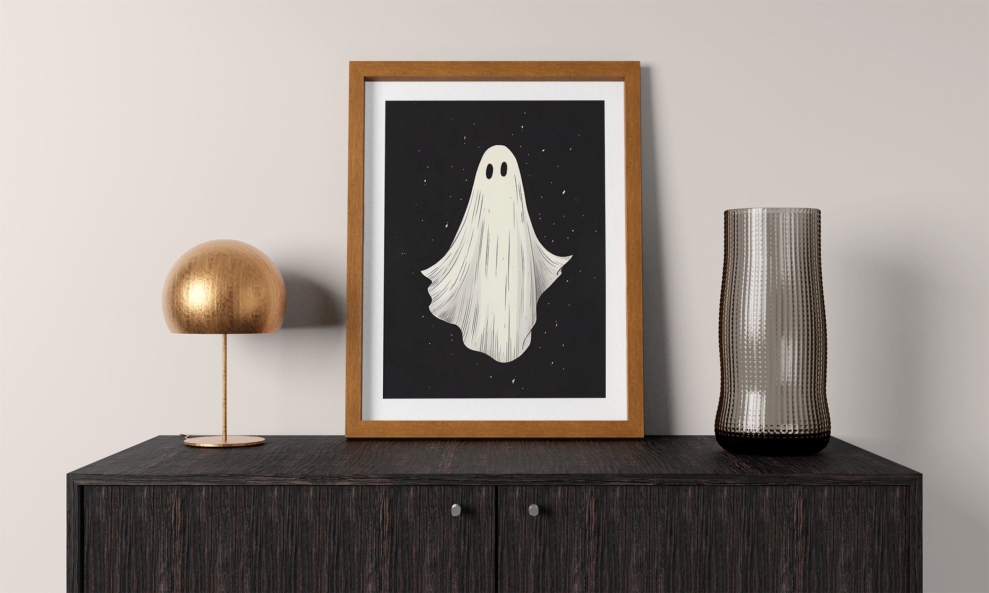 Halloween Ghost Print, Halloween Poster, Spooky Wall Art