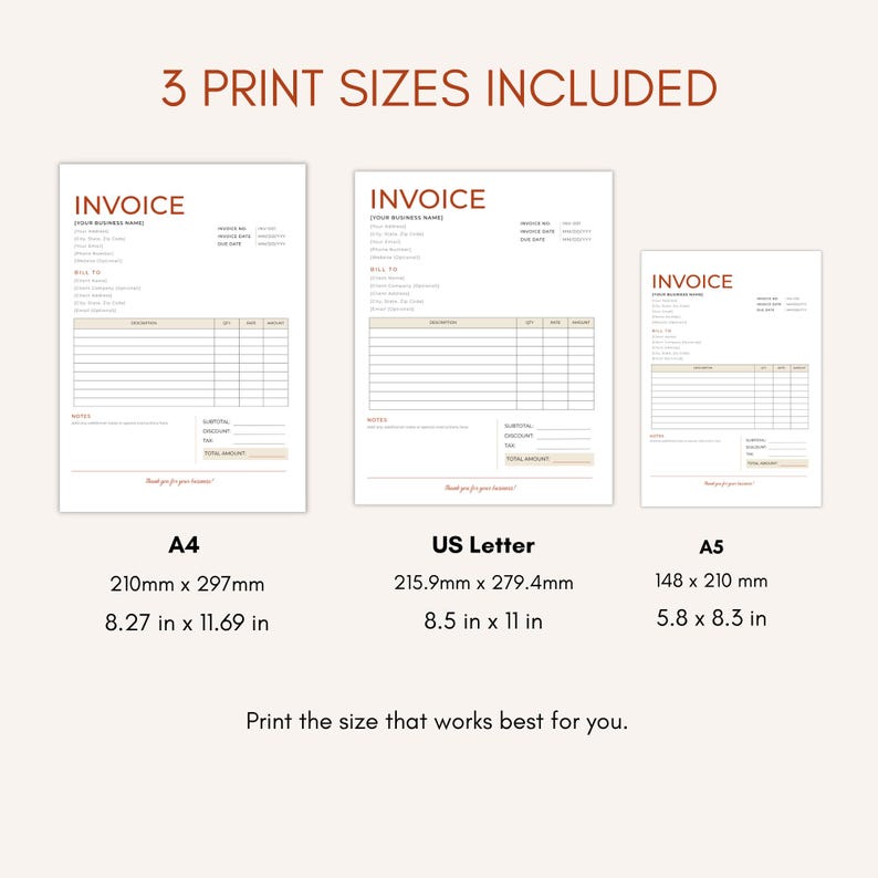 Editable Invoice Template Small Business Invoice Printable PDF Editable ...