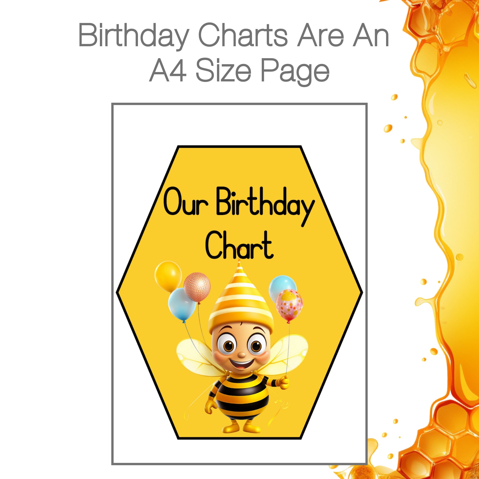 Bee Themed Classroom Birthday Chart Ideas Printable - Birthday Charts ...