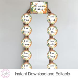 Dinosaur-Themed Classroom Affirmation Station And Feelings Chart For Kids | Instant Download | Editable Class Decor | 3 Chart Variations
