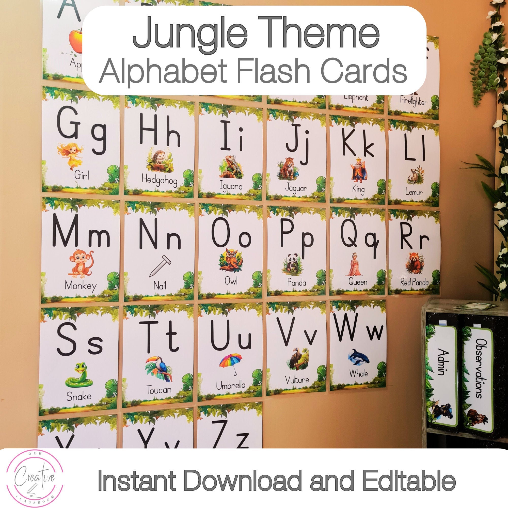Jungle Alphabet Cards Jungle Alphabet Cards