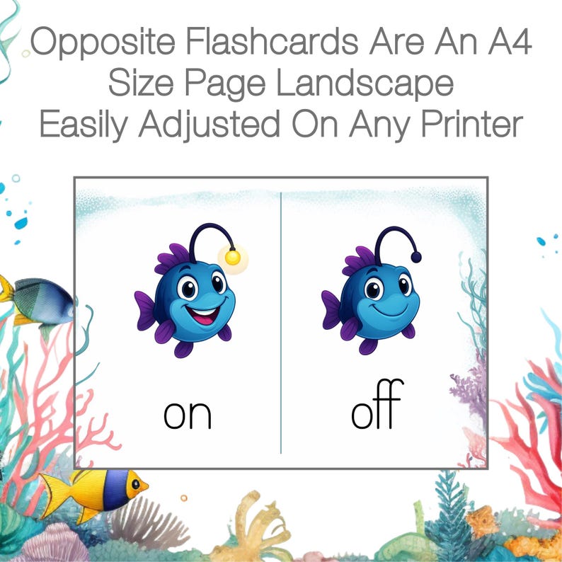 Under the Sea Classroom Theme | Opposite Flashcards | Learning Antonyms ...