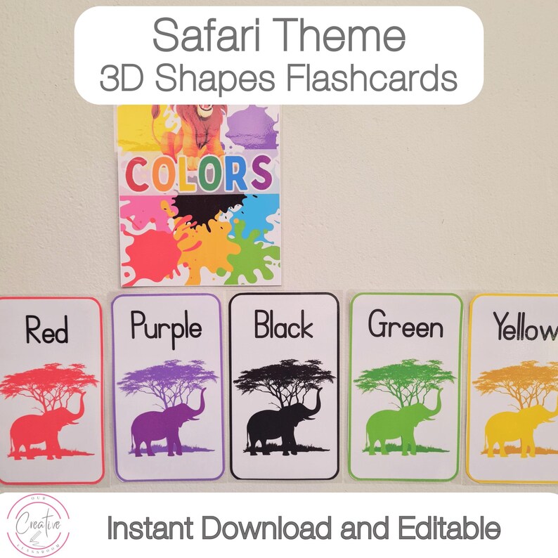 Safari Classroom Theme | Color Flashcards | Color Recognition ...