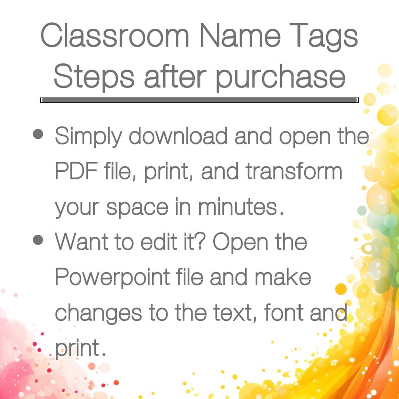 Rainbow Themed Classroom Name Tags Printable - Name Tags for ...