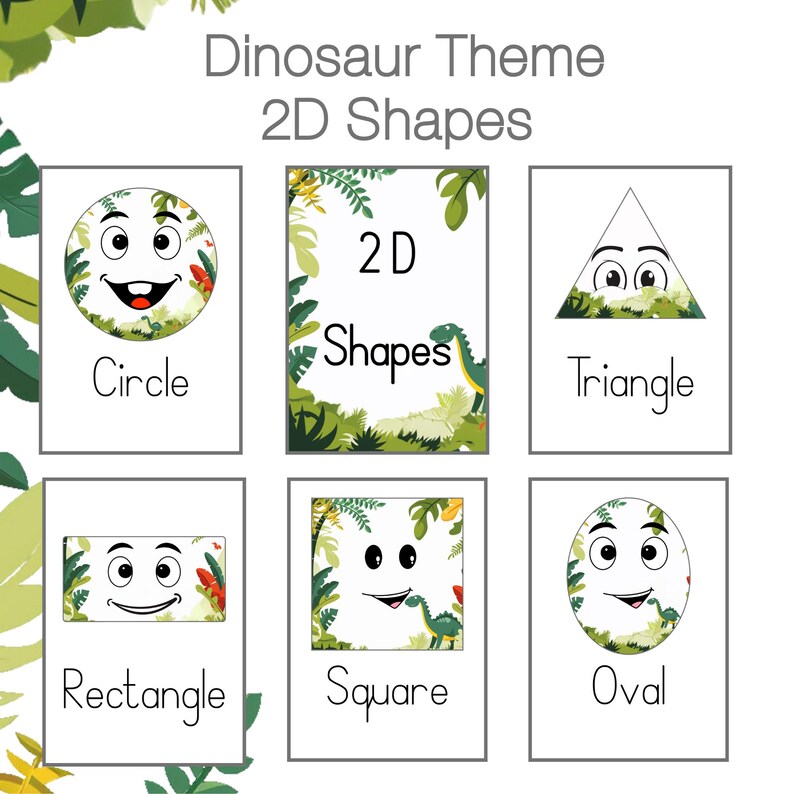 Dinosaur Classroom Theme | 2D Shapes | Math Shape Posters | Printable ...
