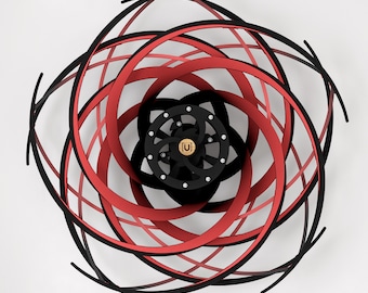 Genesys Kinetic Sculpture: Wooden 3D Wall Art, Infinity Spin