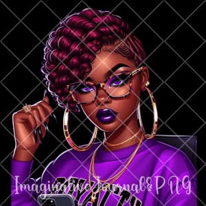 African American Woman Portrait PNG Bundle: Digital Art for Sublimation