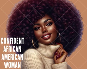 Black Woman Art PNG | Afro Hair, Melanin Beauty (Digital Download)