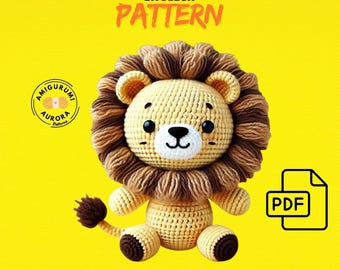 Amigurumi Lion Pattern PDF in English - Easy Crochet Lion Tutorial for DIY Plush Toy and Home Decor
