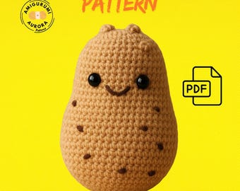 Kawaii Potato Amigurumi Crochet PDF Pattern, Cute Food Plush Toy, Easy DIY Stuffed Vegetable, Beginner Friendly English Instructions