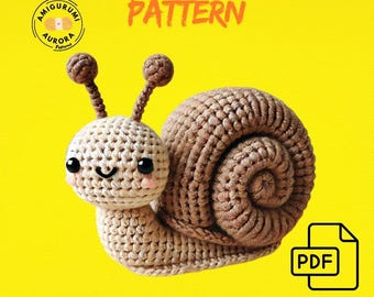 Amigurumi Snail Crochet Pattern, Adorable Snail Plush PDF Tutorial, Beginner-Friendly Crochet Guide, Handmade Toy Gift Idea