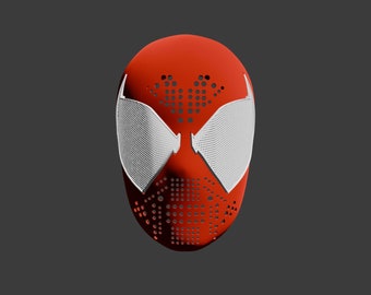 スカーレット スパイダー フェイスシェルとレンズ - 3D プリント可能な STL ファイル