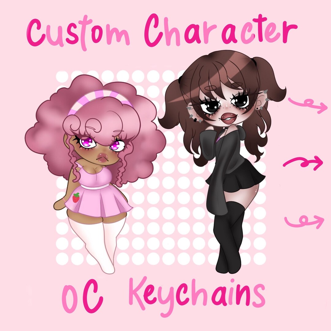 Oc Keychains Custom OC Character Keychains/acrylic Stands - Etsy