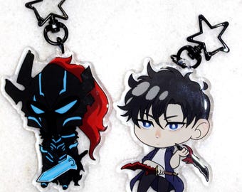 Jin Woo + Igris Epoxy Acrylic Keychain Charms
