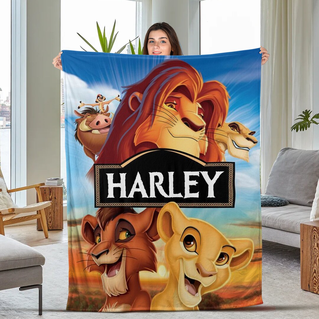 Personalized Lion King Blanket Lion King Birthday Gift Lion Etsy