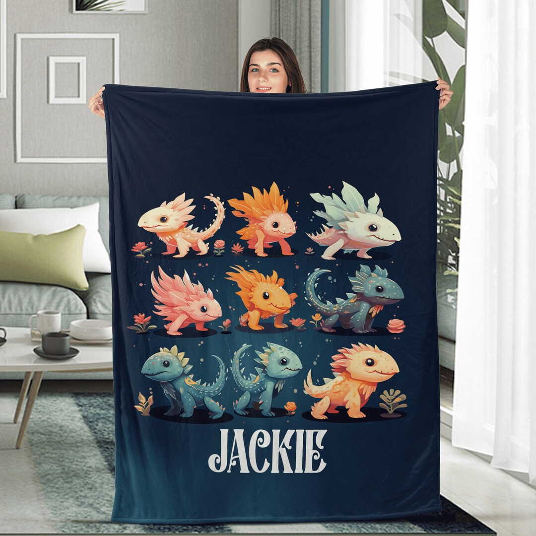 Axolotl Blanket Axolotls Blanket Axolotls Throw Blanket Etsy
